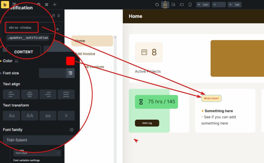 You Don’t Have to Write Code to Think and Build on the Web. Stop The Gatekeeping! 3 A screenshot of Bricks Builder showing the change of style at the ID level to determine the look of an element on the page.